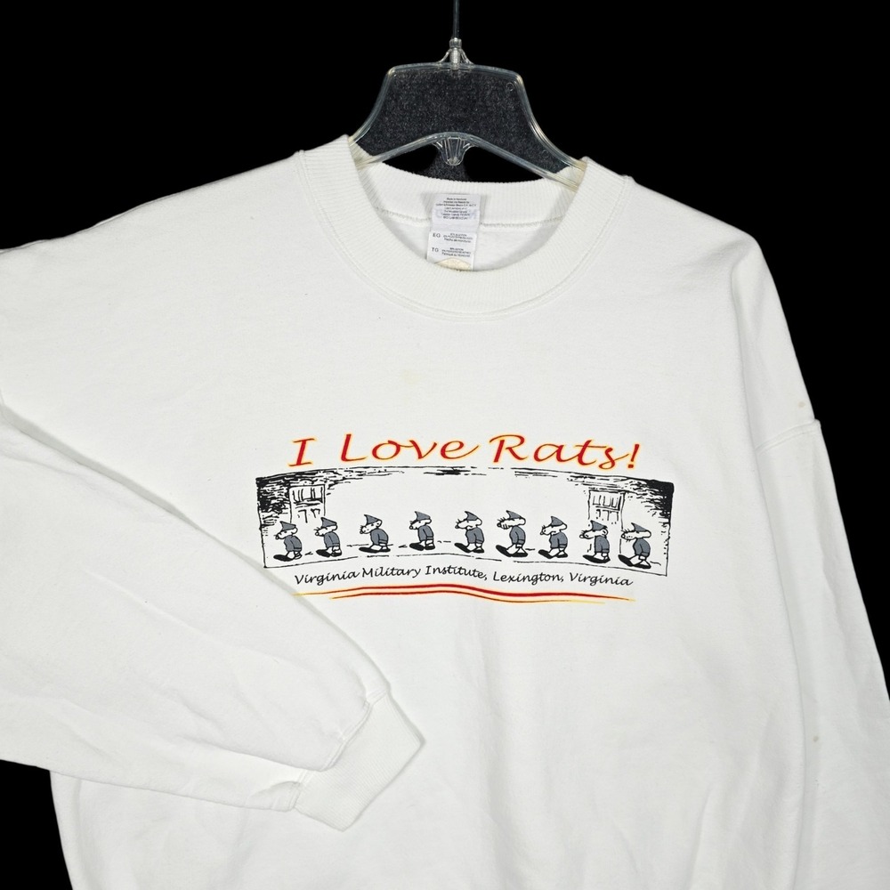 Vintage VMI Virginia Military Institute Crewneck‎ Mens XL Rats Funny Keydets